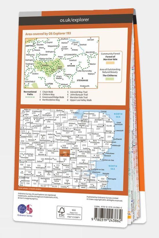 Explorer Map 193 Luton And Stevenage