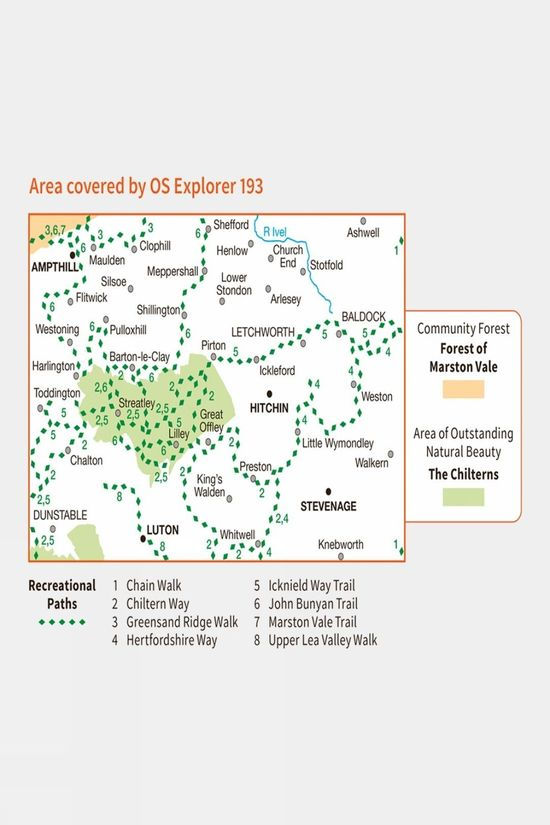 Explorer Map 193 Luton And Stevenage