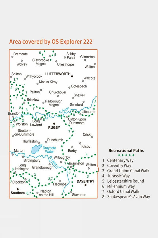 Explorer Map 222 Rugby And Daventry