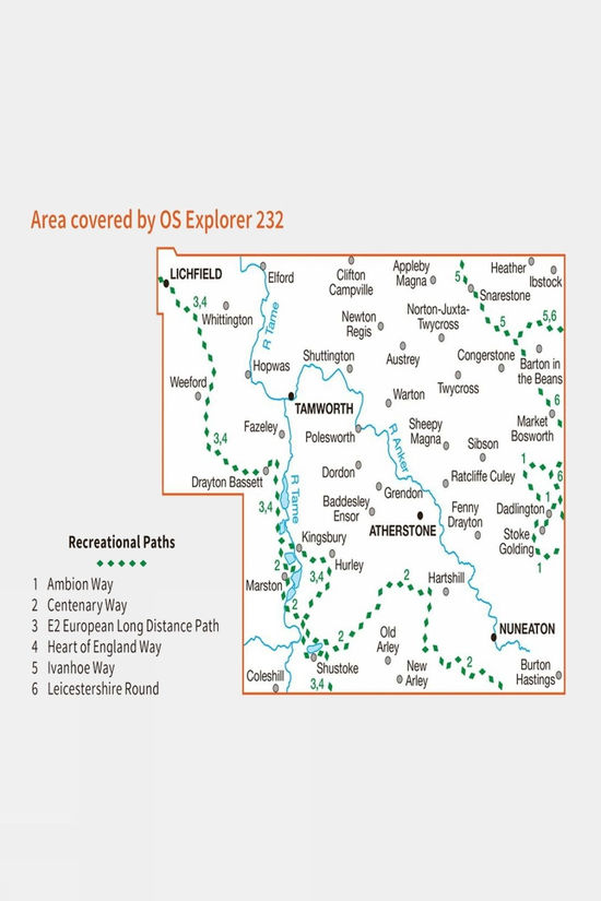 Explorer Map 232 Nuneaton And Tamworth