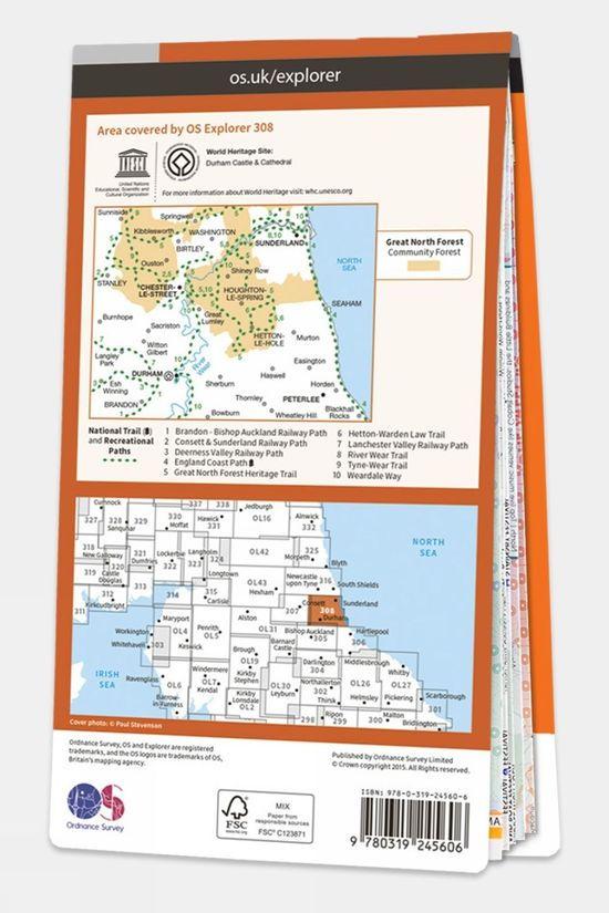 Explorer Map 308 Durham And Sunderland