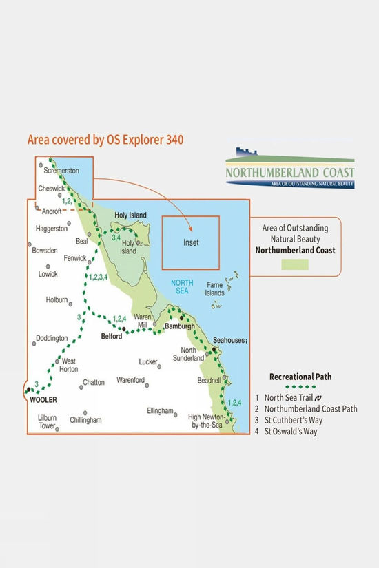 Explorer Map 340 Holy Island And Bamburgh
