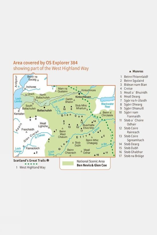 Explorer Map 384 Glen Coe And Glen Etive