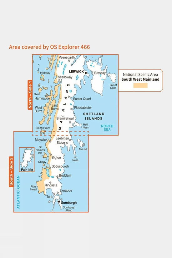 Explorer Map 466 Shetland - Mainland South