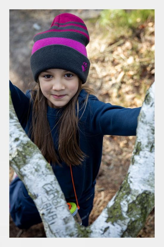 Kids Stripy Knit Cap Beanie