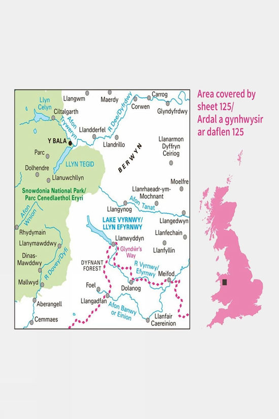 Landranger Map 125 Bala And Lake Vyrnwy