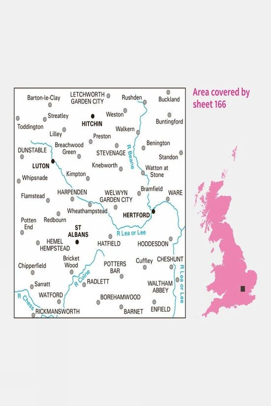 Landranger Map 166 Luton And Hertford