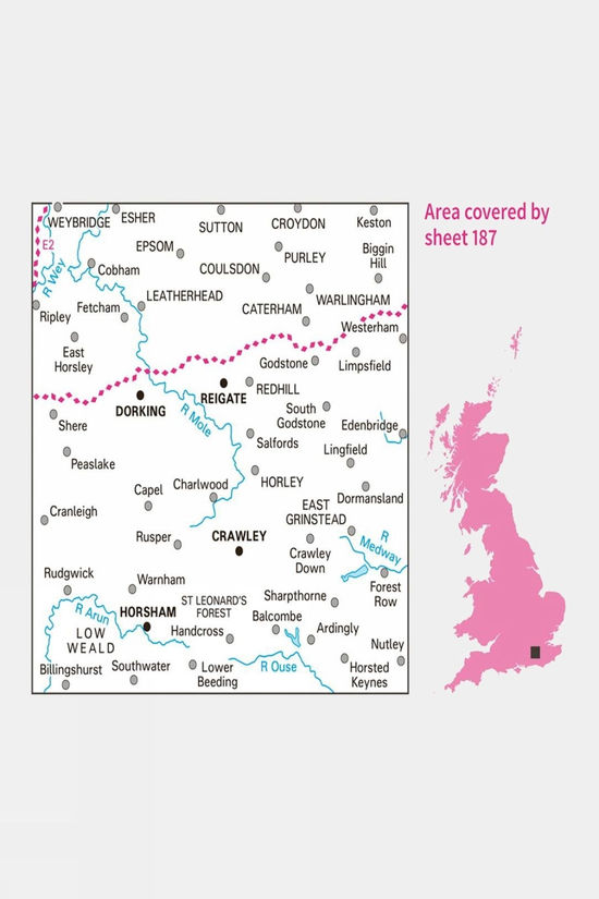 Landranger Map 187 Dorking And Reigate