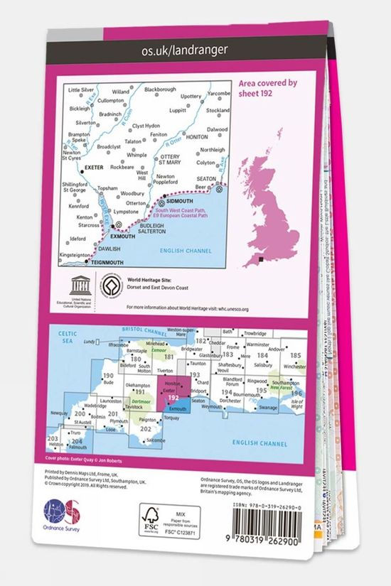 Landranger Map 192 Exeter And Sidmouth
