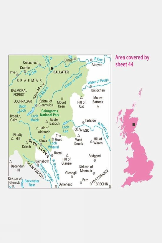 Landranger Map 44 Ballater And Glen Clova