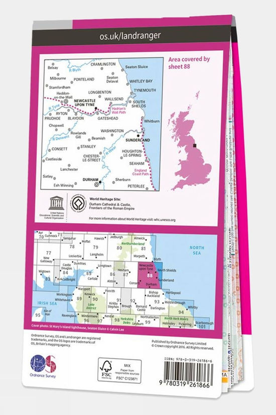 Landranger Map 88 Newcastle Upon Tyne