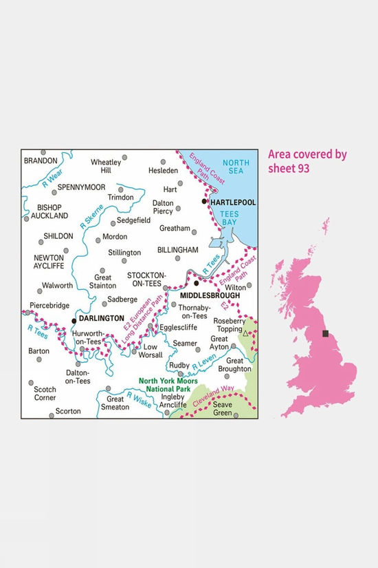 Landranger Map 93 Middlesbrough