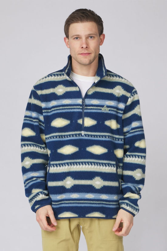 Mens Pehoe Printed Snap Half Zip Fleece