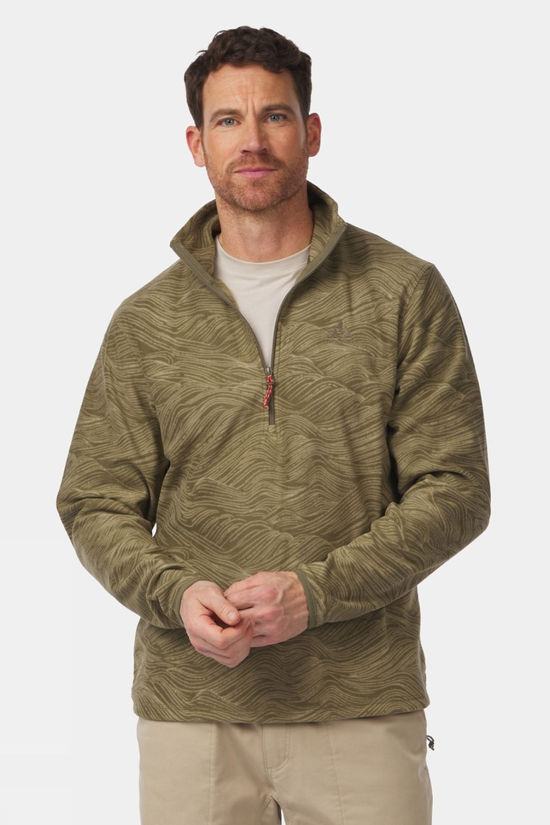 Mens Wave Printed Half Zip Fleece