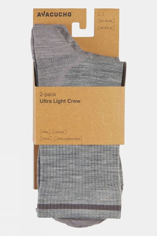 Unisex Ultra Light Crew Socks (2 Pack)