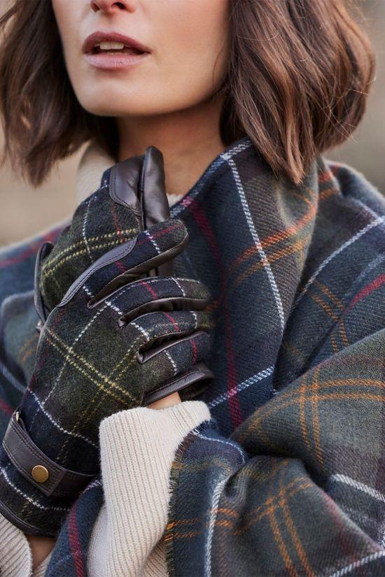 Womens Aubrey Waterproof Tartan Gloves
