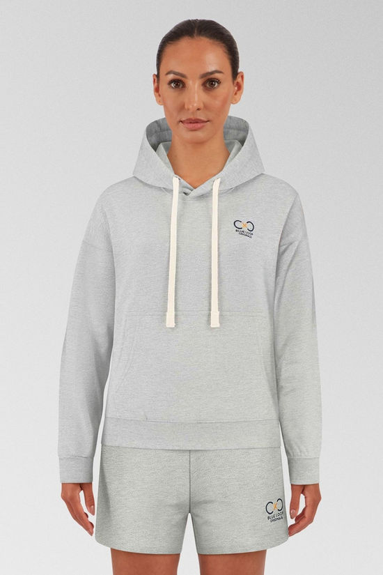 Womens Blue Fleece Hooded Sweatshirt