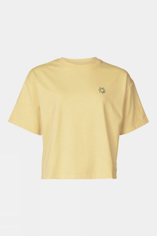 Womens Cropped Mini Embroidery T-Shirt