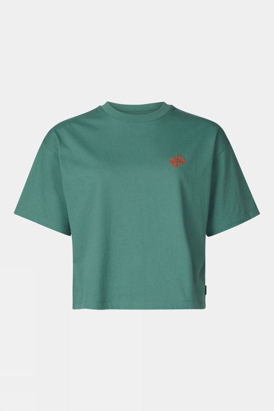 Womens Cropped Mini Embroidery T-Shirt