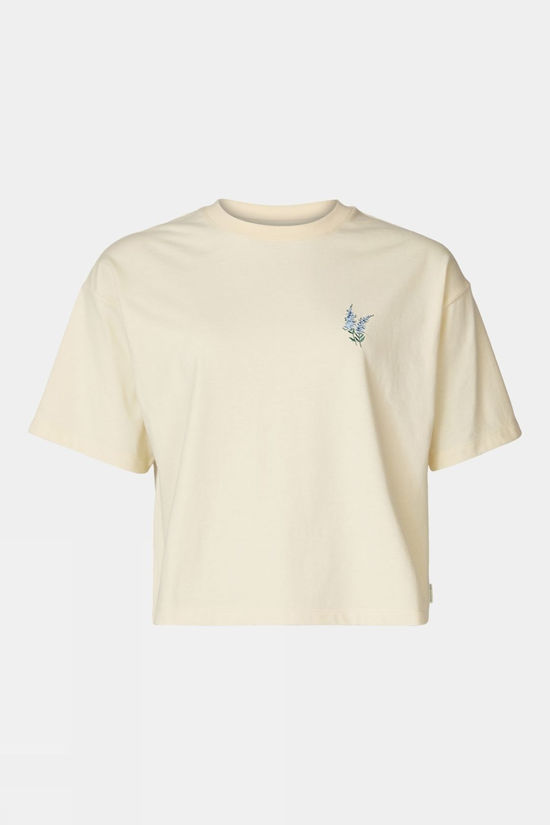 Womens Cropped Mini Embroidery T-Shirt