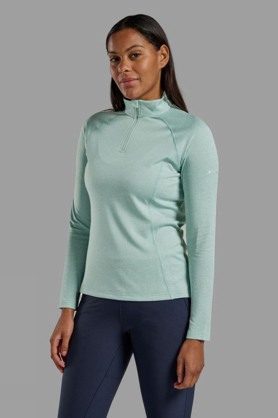 Womens Dart Zip Neck Base Layer Top