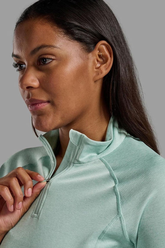 Womens Dart Zip Neck Base Layer Top