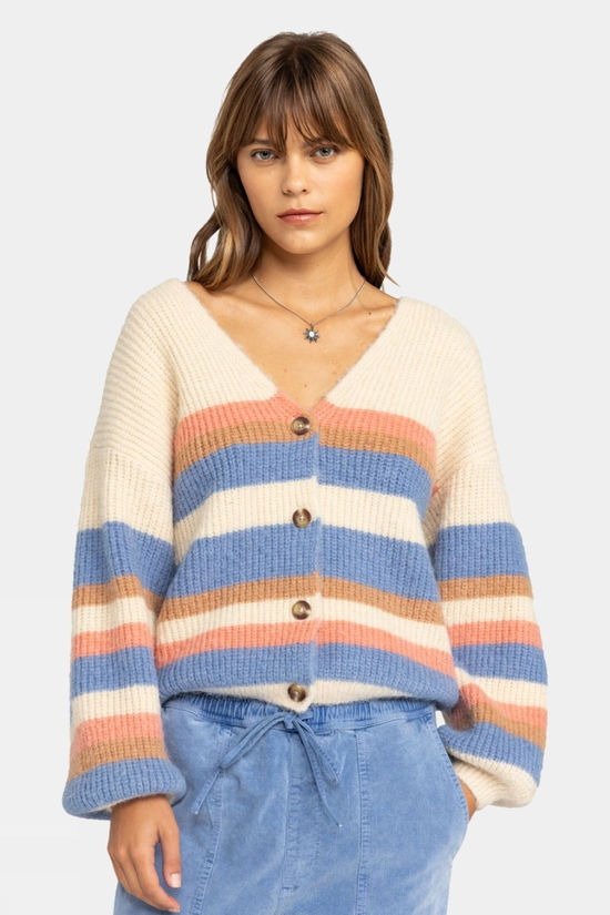 Womens Marble Tiles Stripe Cardigan