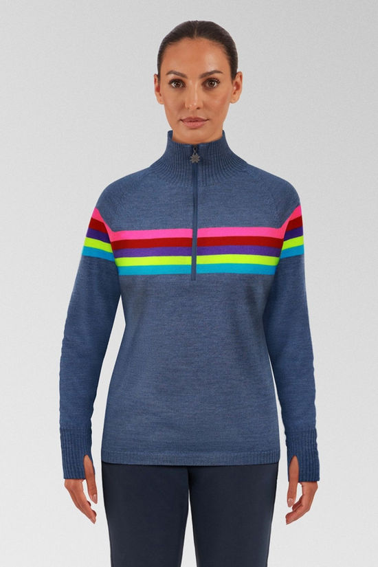 Womens Rainbow Merino Midlayer Top