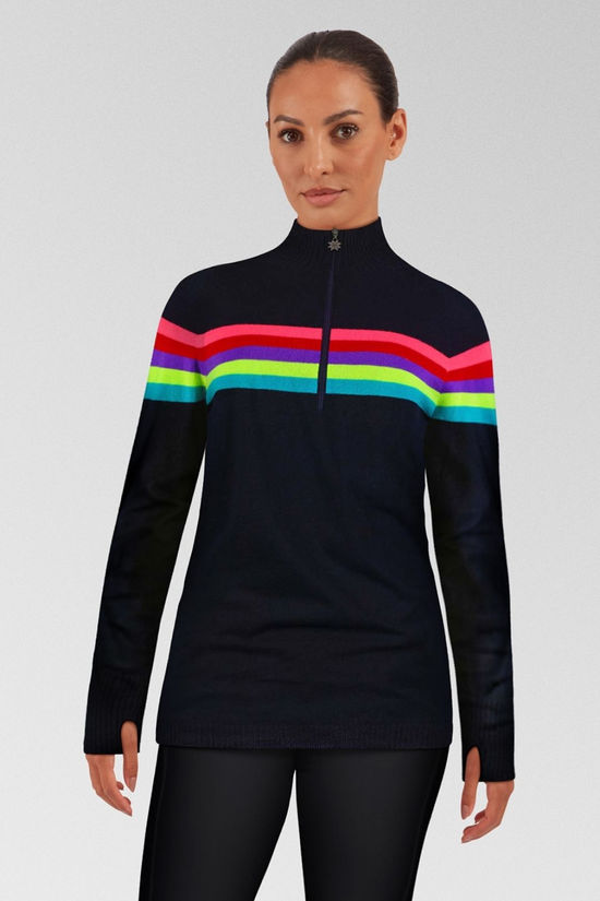 Womens Rainbow Merino Midlayer Top