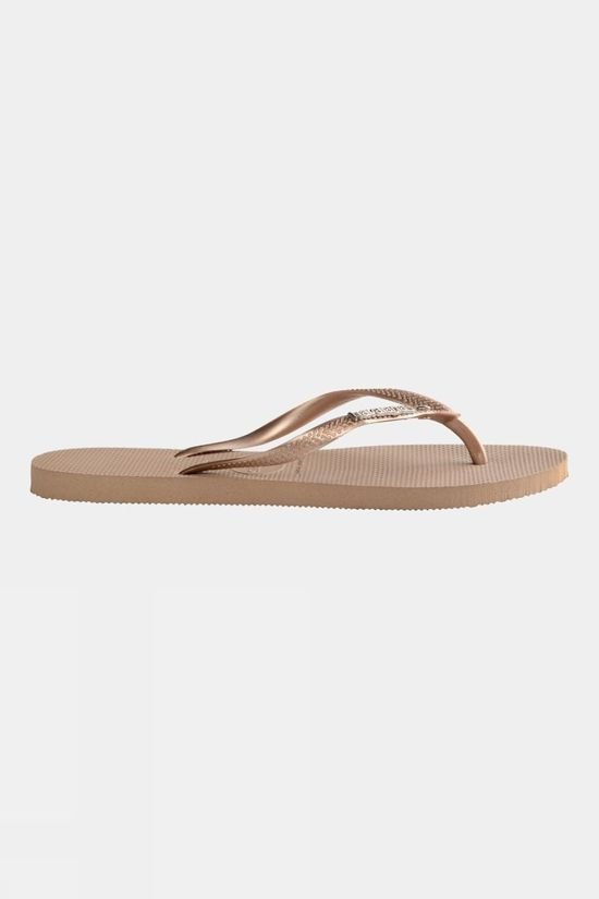Womens Slim Metal Logo Crystal Flip Flops