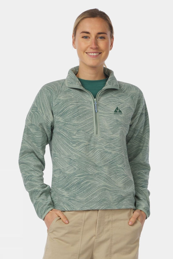 Womens Wave Printed Half Zip Fleece