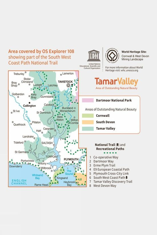 Explorer Map 108 Lower Tamar Valley And Plymouth