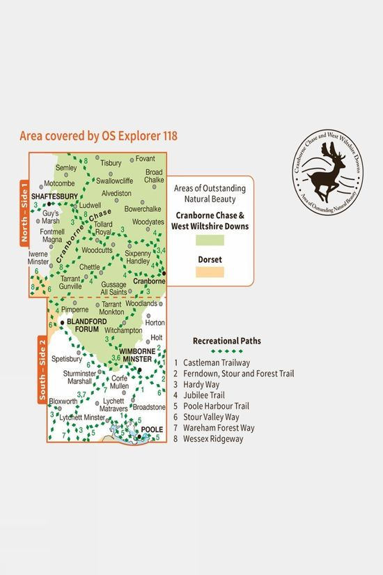 Explorer Map 118 Shaftesbury And Cranborne Chase
