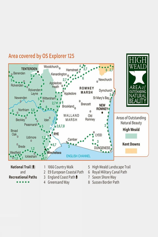 Explorer Map 125 Romney Marsh Rye And Winchelsea