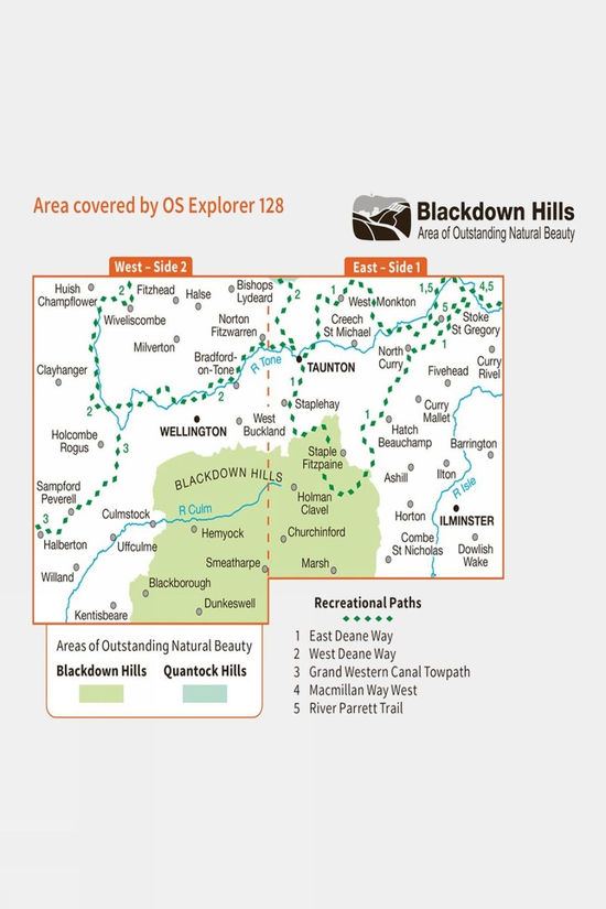 Explorer Map 128 Taunton And Blackdown Hills