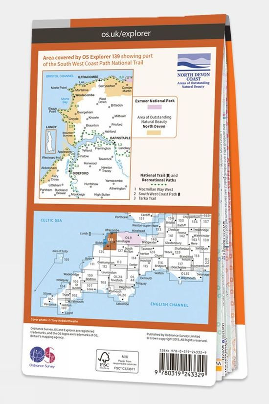 Explorer Map 139 Bideford Ilfracombe And Barnstaple