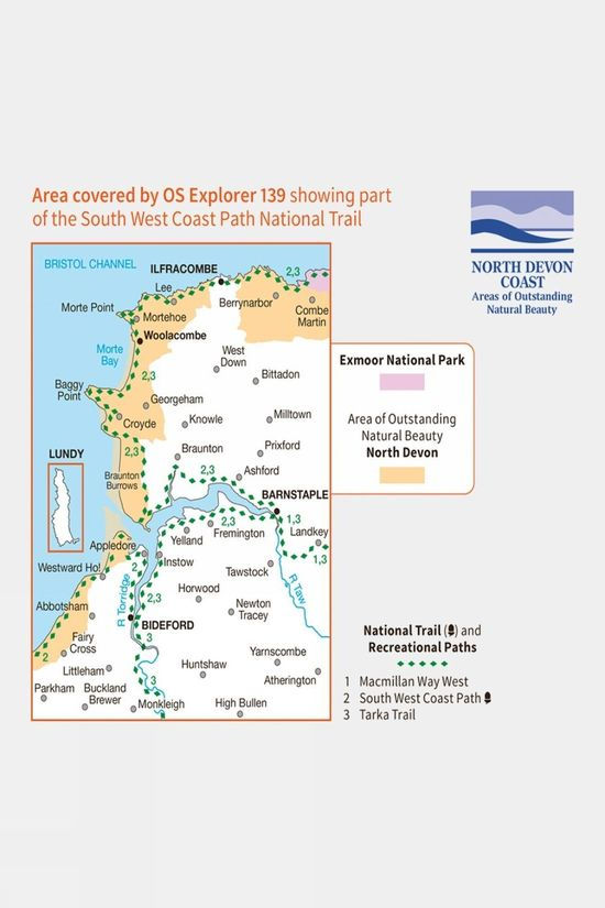 Explorer Map 139 Bideford Ilfracombe And Barnstaple