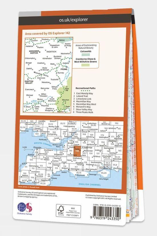 Explorer Map 142 Shepton Mallet And Mendip Hills East