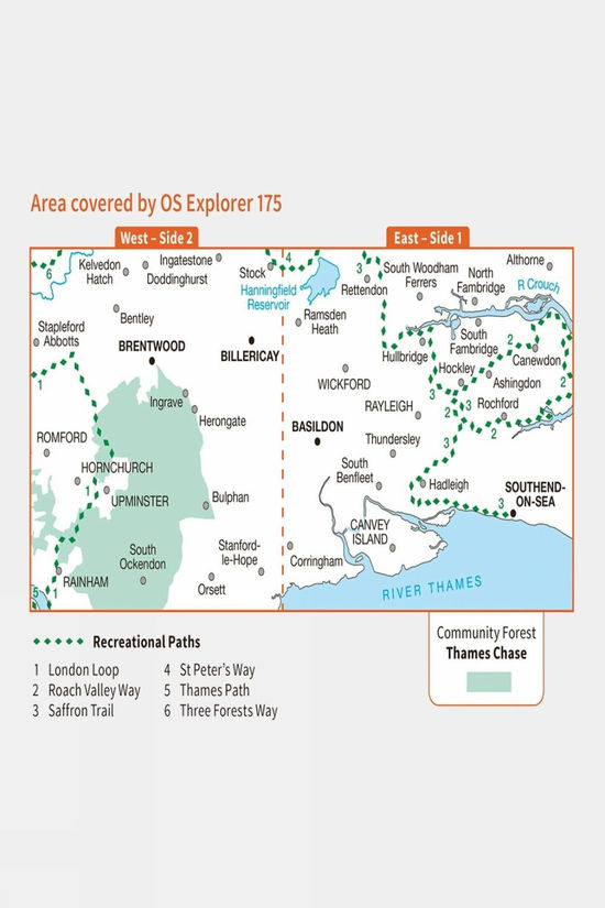 Explorer Map 175 Southend-on-Sea And Basildon