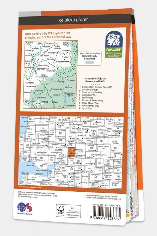 Explorer Map 179 Gloucester Cheltenham And Stroud
