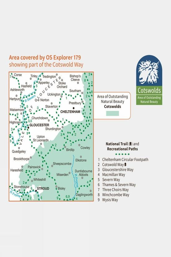 Explorer Map 179 Gloucester Cheltenham And Stroud