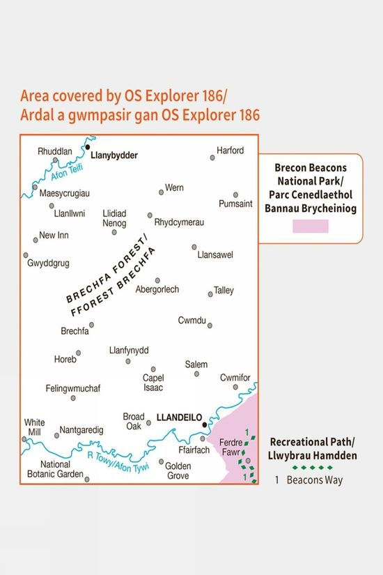 Explorer Map 186 Llandeilo And Brechfa Forest
