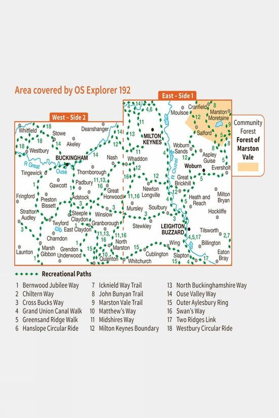 Explorer Map 192 Buckingham And Milton Keynes