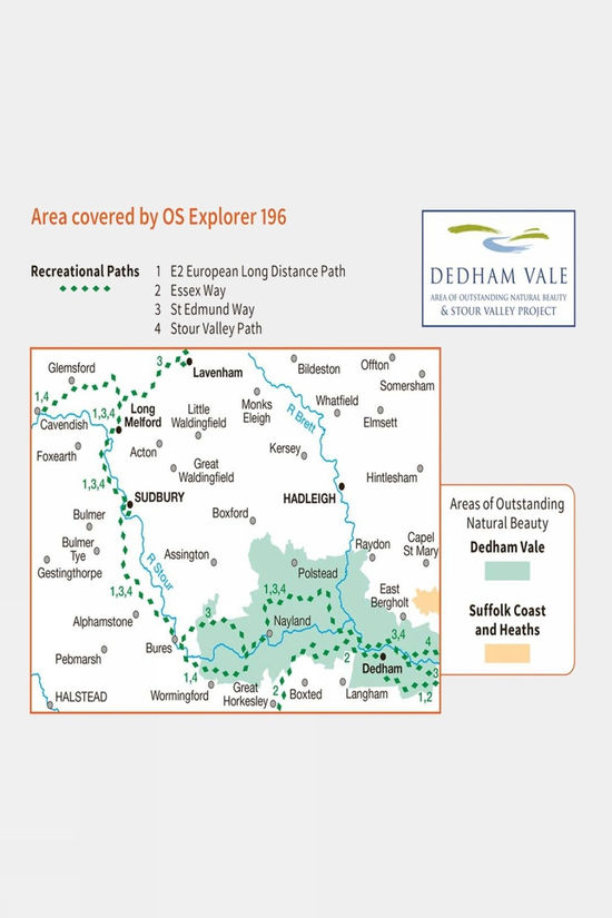 Explorer Map 196 Sudbury Hadleigh And Dedham Vale