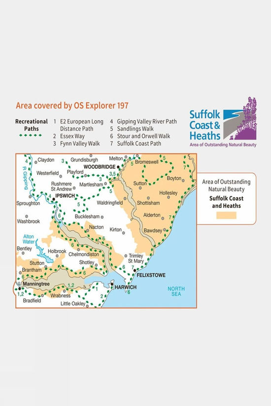 Explorer Map 197 Ipswich Felixstowe And Harwich