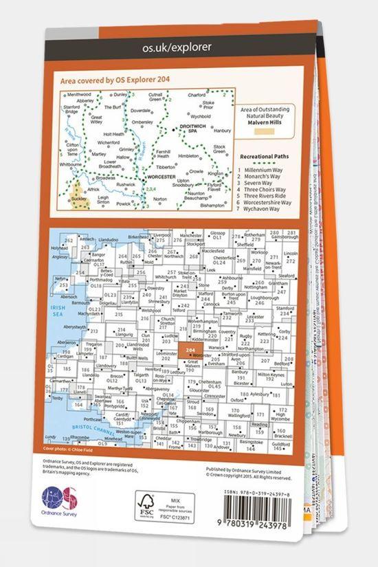 Explorer Map 204 Worcester And Droitwich Spa