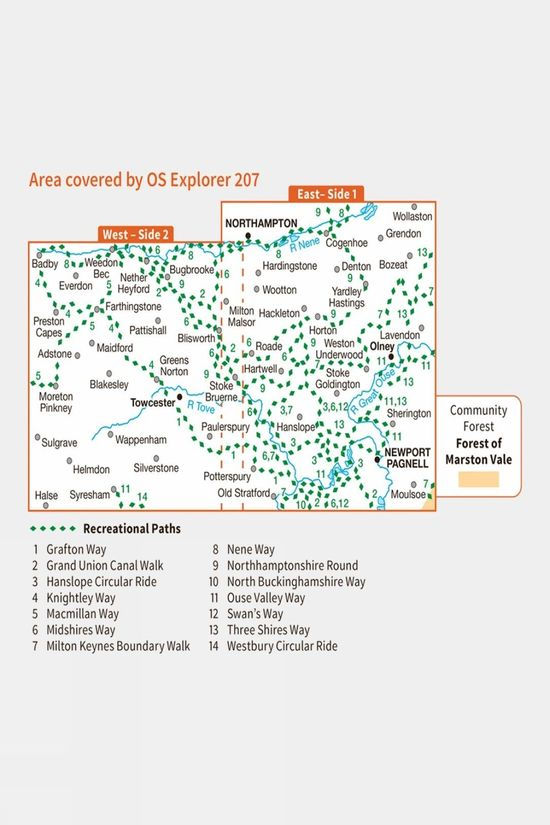 Explorer Map 207 Newport Pagnell And Northampton South