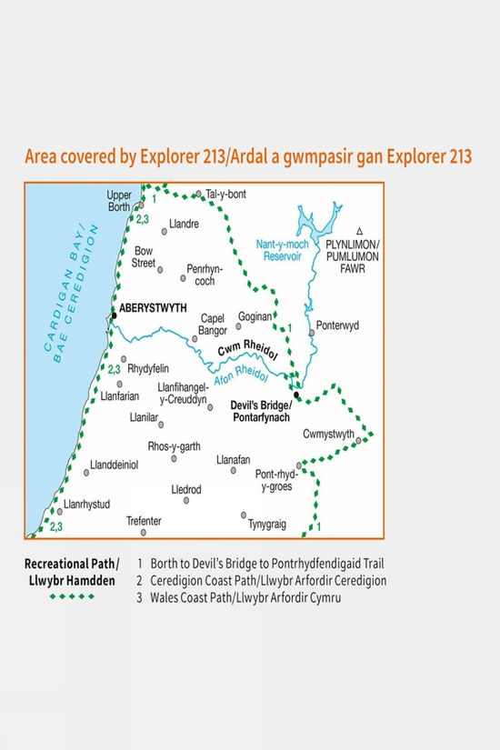 Explorer Map 213 Aberystwyth And Cwm Rheidol