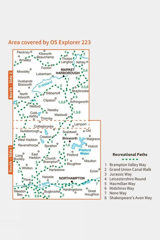 Explorer Map 223 Northampton And Market Harborough