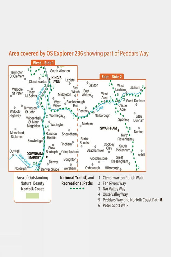 Explorer Map 236 King's Lynn Downham Market And Swaffham